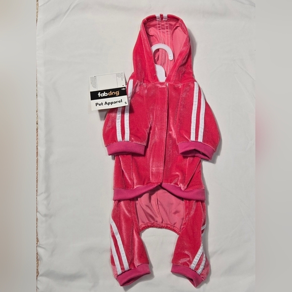 Fabdog Hot Pink Velour Puppy Dog    DIVA Hoodie Size Small - Picture 1 of 4